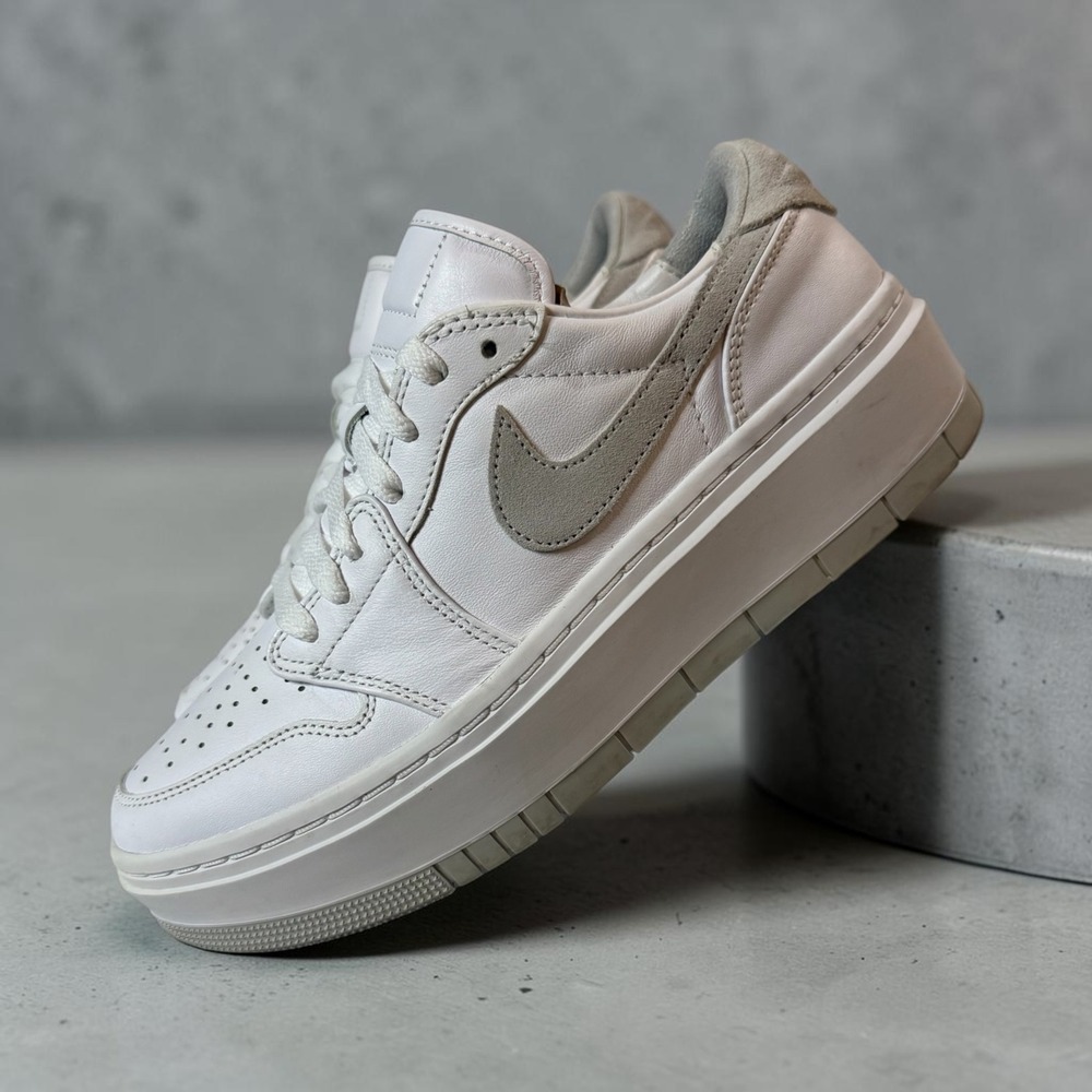Nike Air Jordan 1 Elevate Low Women 9 White Neutral Grey DH7004-110 Platform